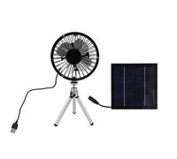 Haofy Ventilador Solar Portátil de 6 W y 6 Pulgadas con Entrada de Alimentación Dual USB y Soporte Ajustable para Oficina en Casa, Camping Al Aire Libre, Uso en Vehículos Recreativos