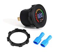 Haofy Voltímetro Digital Pantalla LED Impermeable Indicador de Bateria Universal Impermeable Voltímetro para DC 12v Moto Coche Motocicleta Camión Barco