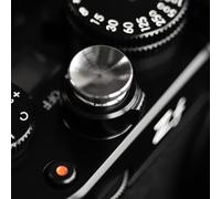 Haoge Botón de disparo de metal para Fujifilm XT5 X100VI XT50 GFX100RF xe5 X-Pro3 Nikon ZF zf DF y Leica Q3 43 M10 M-11 Superficie cóncava plateada, nueva versión: diámetro 12 mm