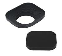 Haoge LH-B39T - Parasol de metal cuadrado de 39 mm con tapa de metal para Fujifilm Fujinon 60 mm f/2.4 XF60 mmF2.4 R Macro, Fuji 27 mm f/2.8 XF27 mmF2.8 y otras lentes con rosca de filtro de 39 mm, color negro