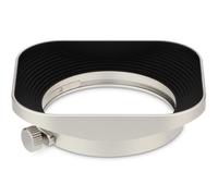 Haoge LH-F48W - Parasol cuadrado rectangular de metal para Olympus M.ZUIKO Digital de 17 mm f1.8 1:1.8 lente de repuesto Olympus LH-48B, color plateado