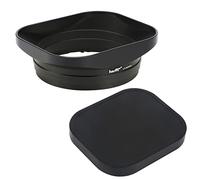 Haoge LH-S245G - Parasol cuadrado de metal para Sony FE 50 mm F2.5 G, FE 40 mm F2.5 G, FE 24 mm F2.8 G, RX1 RX1R RX1RII/M2 RX1R III M3 pantalla de cámara con tapa en Sony a7CII a7R5 a7m4