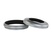 Haoge LH-X49W - Parasol de metal ultrafino 2 en 1 con anillo adaptador para cámara Fujifilm Fuji FinePix X100 X100S X100T X70 X100F DSLR, color plateado reemplazar Fujifilm LH-X100 AR-X100 LH-X70