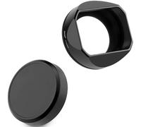 Haoge Parasol cuadrado de metal de 39 mm para Fujifilm X-E5 y XF de 23 mm f2.8 set Fujinon XF27mmF2.8 R WR WR Parasol de rosca para lente negro, con tapa de metal, kit de cuerpo de cámara XE5