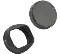 Haoge Parasol Cuadrado de Metal para cámara Fuji Fujifilm FinePix X100V X100F X100 X100S X100T X70, Color Negro con Tapa y Anillo Adaptador de 49 mm