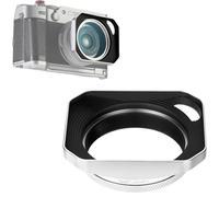 Haoge Square Metal Objetivo Parasol para Fujifilm X100VI X100V X100F X100T X100S X70 Camera Accessories Silver with 49mm UV Filter Adapter Ring Hollow Out Designed LH-X1006-PS