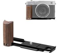 Haoge X-E5 - Mango de madera para cámara Fujifilm XE5, agarre en forma de L con placa de liberación rápida del sistema Arca-Swiss, trípode extra de 1/4 de agujero, negro, HG-XE5-B
