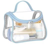 HAOGUAGUA Bolsa de cosméticos transparente resistente al agua transparente para viajes, bolsa organizadora de artículos de tocador, azul-1 unidad, Bolsa de cosméticos transparente