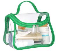 HAOGUAGUA Bolsa de cosméticos transparente resistente al agua transparente para viajes, bolsa organizadora de artículos de tocador, verde (green-1pcs), Bolsa de cosméticos transparente