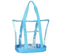 HAOGUAGUA Neceser transparente extra grande para cosméticos, bolsa de maquillaje transparente grande, Azul, Bolsas de viaje transparentes grandes para artículos de tocador