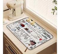 Haoh Alfombrilla escurreplatos de microfibra absorbente grande para escurrir los platos, antideslizante, para cocina, fregadero, 45 x 60 cm