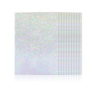 Haohai 25 hojas de vinilo adhesivo holográfico, lámina de vinilo holográfico Glitter Craft, etiqueta engomada de vinilo holográfica