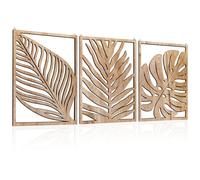 Haohai 3 piezas de arte de pared de madera, decoración de montañas de una sola línea, decoración minimalista de montaña, decoración de pared de madera abstracta de línea de montaña, decoración de