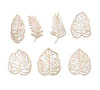 Haohai 7 piezas de arte de pared de hoja de palma de madera, decoración de pared tropical colgante con gancho de metal, decoración versátil de habitación de la selva para el hogar, oficinas y