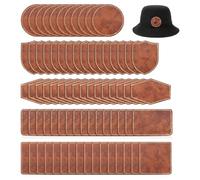 Haohai 80 Piezas Parches de Cuero Sintético en Blanco para Sombreros, Parche De Cuero para Sombreros Reparación de Tela Personalizada Suministros Láser