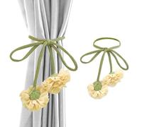 Haohai Alzapaños de cortina bohemios, 2 soportes de cortina florales, correas de cortina para sala de estar, dormitorio, decoración de ventana, regalo único para propietarios de viviendas (2)