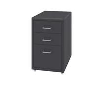 haohang Archivador Móvil de 3 Cajones - Gabinete Metálico con Ruedas para Oficina en Casa, Archivos y Carpetas, con Cajones Antihundimiento y Ruedas Extraíbles(Black)