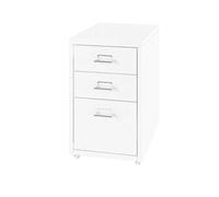 haohang Archivador Móvil de 3 Cajones - Gabinete Metálico con Ruedas para Oficina en Casa, Archivos y Carpetas, con Cajones Antihundimiento y Ruedas Extraíbles(White)