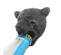 HAOHIZE Abrebotellas montado en la pared, abridor de botellas de hierro fundido con dientes de guepardo y oso, abridor de botellas de refresco, abridor de botellas vintage montado