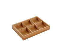 HAOHIZE Bandeja de clasificación de Madera con Rejilla, Bandeja de Madera Dividida, Bandeja para Servir con múltiples Compartimentos para restaurantes de ollas Calientes, de (6 compartiments)