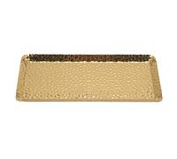 HAOHIZE Bandejas Martilladas, 25x11cm/9,8x4,3 Bandejas Martilladas para Toallas Bandeja para Servir Acero Inoxidable Multiusos Apto para Lavavajillas Bandeja de Postre para el Hogar (Oro)