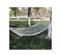 HAOHIZE Hamaca de cuerda, hamaca de malla portátil para jardín al aire libre, hamacas de cuerda de algodón tejida con barra esparcidora de madera, decoración para viajes, camping, patio trasero, patio