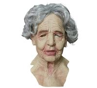 HAOHIZE Máscara Facial Realista de Miedo - Anciano y Mujer, Arrugas, Abuelo - Accesorio para Disfraz de Viejo - Terror para Fiesta de Halloween