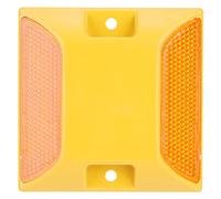 HAOHIZE Reflectores Road Stud, 6PCS Reflectores de Carretera de Plástico Amarillo Dobles Marcadores de Stud de Entrada de Pavimento de Calle Que Marcan la Carretera Camino de