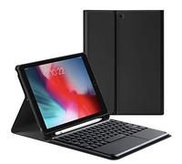 HaoHZ Funda Teclado para iPad Pro 11 2020, Teclado Desmontable con Panel táctil [Admite Carga de lápiz de Apple] - Soporte de lápiz Incorporado,Negro,iPad 10.2