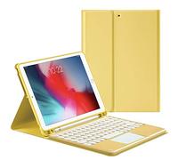 HaoHZ Funda Teclado para iPad Pro 11 2020, Teclado Desmontable con Panel táctil [Admite Carga de lápiz de Apple] - Soporte de lápiz Incorporado,Amarillo,iPad 10.2