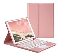 HaoHZ Funda Teclado para iPad Pro 11 2020, Teclado Desmontable con Panel táctil [Admite Carga de lápiz de Apple] - Soporte de lápiz Incorporado,Rosado,iPad 10.2