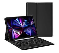 HaoHZ Funda Teclado para iPad Pro 11 2021/2020, Contiene la Letra Ñ, Teclado Desmontable con Panel táctil [Admite Carga de lápiz de Apple] - Soporte de lápiz Incorporado,Negro,iPad Pro 11 2020