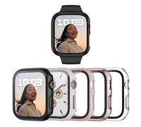 Haojavo 5 piezas Hard PC Schutzhülle für Apple Watch Serie 8 Serie 7 41mm, iWatch Hülle mit Glas Displayschutz Displayschutzfolie gehärtetem Glas Gesamtblasenfreie Abdeckung für iWatch Zubehör