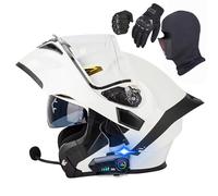 HaoJieHan Casco De Moto Modular Bluetooth,Integrado Casco Moto Cascos Integrales,ECE/Dot Homologado con Doble Visera,Adecuado para Hombres Y Mujeres Adultos Q,L=(59-60cm)