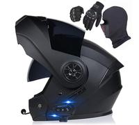 HaoJieHan Casco De Moto Modular Bluetooth,Integrado Casco Moto Cascos Integrales,ECE/Dot Homologado con Doble Visera,Adecuado para Hombres Y Mujeres Adultos E,L=(59-60cm)