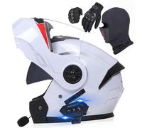 HaoJieHan Casco De Moto Modular Bluetooth,Integrado Casco Moto Cascos Integrales,ECE/Dot Homologado con Doble Visera,Adecuado para Hombres Y Mujeres Adultos H,XXL=(61-62cm)