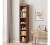 HaoJieHan Estante Esquinero De 6 Niveles, Estantería Esquinera Independiente Moderna, Estanterías De Madera con Cubos De Almacenamiento para Sala De Estar Y Dormitorio C,180X24X30CM