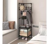 HaoJieHan Perchero De Entrada, Perchero Y Zapatero, Perchero Y Zapatero, Organizador De Almacenamiento De Entrada para Dormitorio, Pasillo, Oficina Black,2 Layers