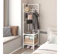 HaoJieHan Perchero De Entrada, Perchero Y Zapatero, Perchero Y Zapatero, Organizador De Almacenamiento De Entrada para Dormitorio, Pasillo, Oficina White,2 Layers