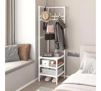HaoJieHan Perchero y Zapatero de Entrada, Organizador de Almacenamiento para Dormitorio, Pasillo, Oficina - Blanco, 3 Niveles
