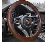 HAOKAY Best - Funda de Cuero Genuino para Volante de Coche para Hombres y Mujeres, Protector Universal para Volante de Coche de 14.5 a 15 Pulgadas