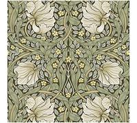 HAOKHOME William Morris - Papel pintado floral vintage para despegar y pegar, diseño botánico verde salvia, amarillo, decoración del hogar, cocina, dormitorio, 17.3 pulgadas x 10 pies