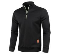 HAOLEI 2024 Sudaderas Hombres Sin Capucha Ofertas Flash del Dia,Sudaderas Hombres de Forro Polar Otoño e Invierno Moda Color Sólido Cuello V 1/4 Cremallera Pullover Hombre Suave Cómodo Jersey Hombre