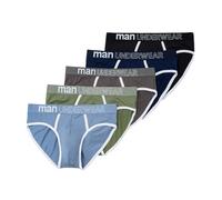 HAOLEI 2025 Calzoncillos Hombre Talla Grande 5 Piezas Calzoncillos Hombre Slip Informales de Cintura Medio Suave Cómodos Slips de Seda de Hielo Ultraligeros Transparente Sin Costuras Ropa Interior