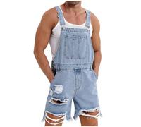 HAOLEI 2025 Peto Vaquero Hombre Ofertas,Mono Vaquero Corto Mono Pantalones de Vaqueros Peto Trabajo Bib Suelto Jumpsuit con Bolsillos Casual Mezclilla Moda Fiesta Pant Jeans Roto Denim Pantalon Monos