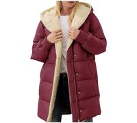 HAOLEI Abrigo Mujer Invierno Con Capucha, Chaqueta de Forro Polar Espesado y Cálido, Acolchada Caliente, Cazadora Parka Rebajas 2024