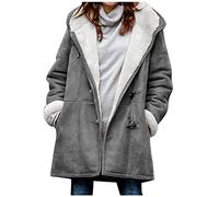 HAOLEI Abrigo Mujer Invierno Rebajas, Chaqueta con Capucha Casual Caliente, Chaqueta Polar con Hebilla de Cuerno, Moda Color Sólido Cardigan Abrigos con Bolsillos Cálido Parka