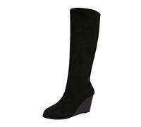 HAOLEI Botas Mujer Ofertas,Botas Mujer Invierno Vintage Elegantes Botas Cuña Mujer Punta Puntiaguda Botas Altas Mujer Casuales Botas Negras Mujer Ligero Cómodas Botas Tacon Urbano Fiesta Zapatos