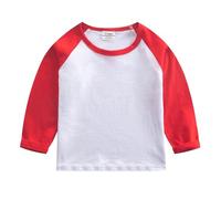 HAOLEI Camiseta Manga Larga Niño,Casual Cuello Redondo Sudadera de Algodón Sin Capucha Básico Versátil Pullover Tops Simple Color Block Suéter Suave Cómodo Jersey Interior Otoño Invierno 2-12 Años