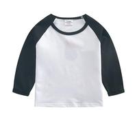 HAOLEI Camiseta Manga Larga Niño,Casual Cuello Redondo Sudadera de Algodón Sin Capucha Básico Versátil Pullover Tops Simple Color Block Suéter Suave Cómodo Jersey Interior Otoño Invierno 2-12 Años